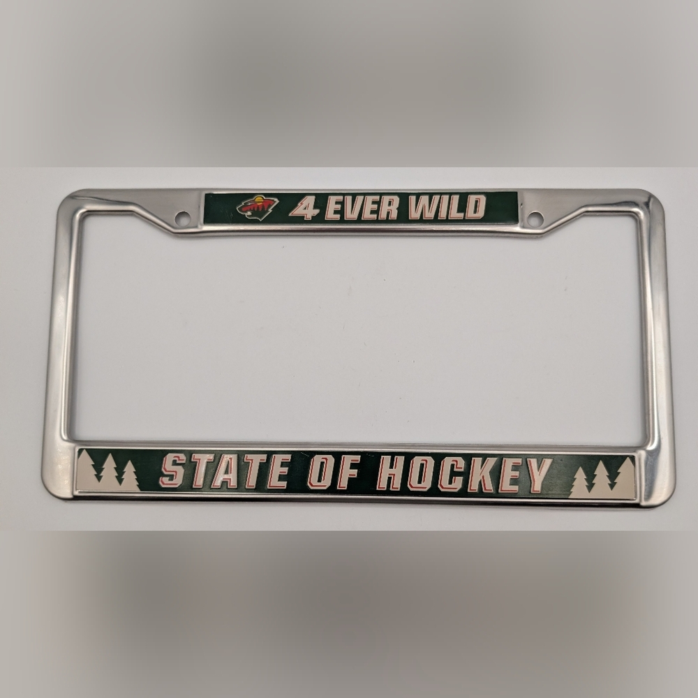 NHL Hockey 🏒  Minnesota Wild State of Hockey Metal License Plate Frame